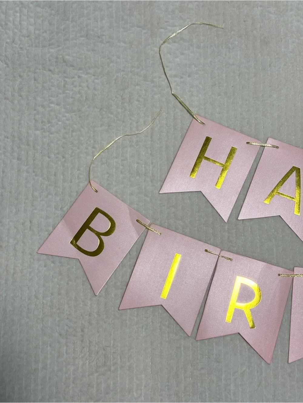 Happy Birthday Pink and Gold Party Banner | Party Decor | Photo Backdrop